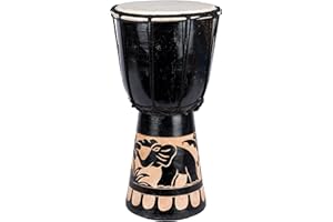 CIFFRE Tambour djembe 20 cm pour enfant avec instructions 20cm Djembe Elefant Schwarz