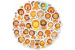 PADABAYKA Pegatinas de Leones - Regalos de León, Decoraciones para Fiestas de Cumpleaños de Leones, Suministros de Fiesta de Leones - Lion Stickers