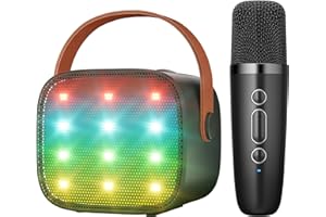 BONAOK Mikrofon Karaoke Spielzeug, Bluetooth Karaokemaschinen für Kinder Erwachsene, Tragbarer Karaoke-Player Mikrofon zum Aufladen, Kinder Elektronisches Spielzeug (Schwarz)
