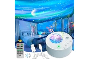 ITEM EMPORIUM Northern Lights Aurora Sensory Light Star Projector Galaxy Projector with White Noise Machine, Bluetooth, Remote, Timer, Led Lights for Bedroom Decor Bedside Lamp Bedroom Accessories Women/Girls Gifts