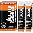 JUJU Advanced Glutathione 250mg Effervescent Tablets - Peach Flavor Drink with Vitamins for Radiant Skin, Metabolism & Immunity Boost - Glutathione for Whitening, Men & Women - 4 Tubes, 60 Tablets