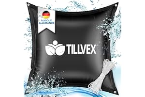 tillvex® Coussin de piscine pour l'hiver XXL 120 x 120 cm | Coussin d'air avec kit de réparation - Coussin d'hiver avec valve de sécurité - Double couture