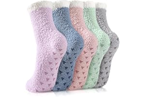 Suphigher Fluffy Socks Womens 4-7, Ladies Winter Fluffy Bed Socks for Women, Cosy Fuzzy Slipper Sock for Christmas Home Sleeping