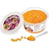 INSPIRE FOOD Bubble Tea Popping Boba Passion Fruit 450g | Make Delicious Boba Tea at Home | Ready to Use No Cooking Required