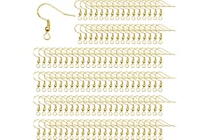 TOAOB THE ONE AND ONLY BABY TOAOB 100pcs Crochet de Boucle D'oreille en Plaqué 925 Argent Hypoallergéniques 18mm Or pour Fabrication de Bijoux
