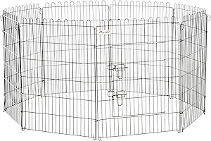 PawHut Parque Perros Jaula Plegable Mascotas Cerca Entrenamiento Cachorros 8 Vallas (71 * 91cm)
