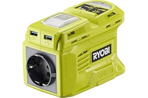 RYOBI 18 V ONE+ 2 in 1 Akku-Wechselrichter RY18BI150B-0 (2. Gen., Solarmodulkompatibel, 150 Watt, ohne Akku und Ladegerät)