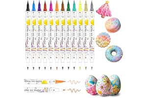 TREEDOA Colorant Alimentaire Stylo,Feutre Alimentaire Pour Glacage Patisserie Marqueur Double Face Comestibles, Writer Gourmet Pour Décoration œufs de Pâques,Fondant,Gâteaux,Biscuits,Desserts