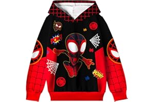 BERHANGO Spider Man Hoodies Spidey Sweatshirts Kids Morales Cartoon Jacket Coat 2-12Y