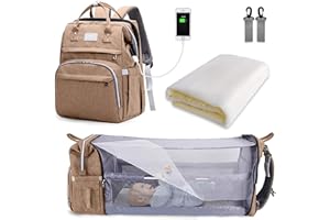 SNDMOR Mochila Pañales, Grande Mochila Maternidad Bebe, Mochila Carro Bebe Multifuncionales, Bolsa de Pañales con Cambiador y Puerto de Carga USB, Apto para Mamá y Papá