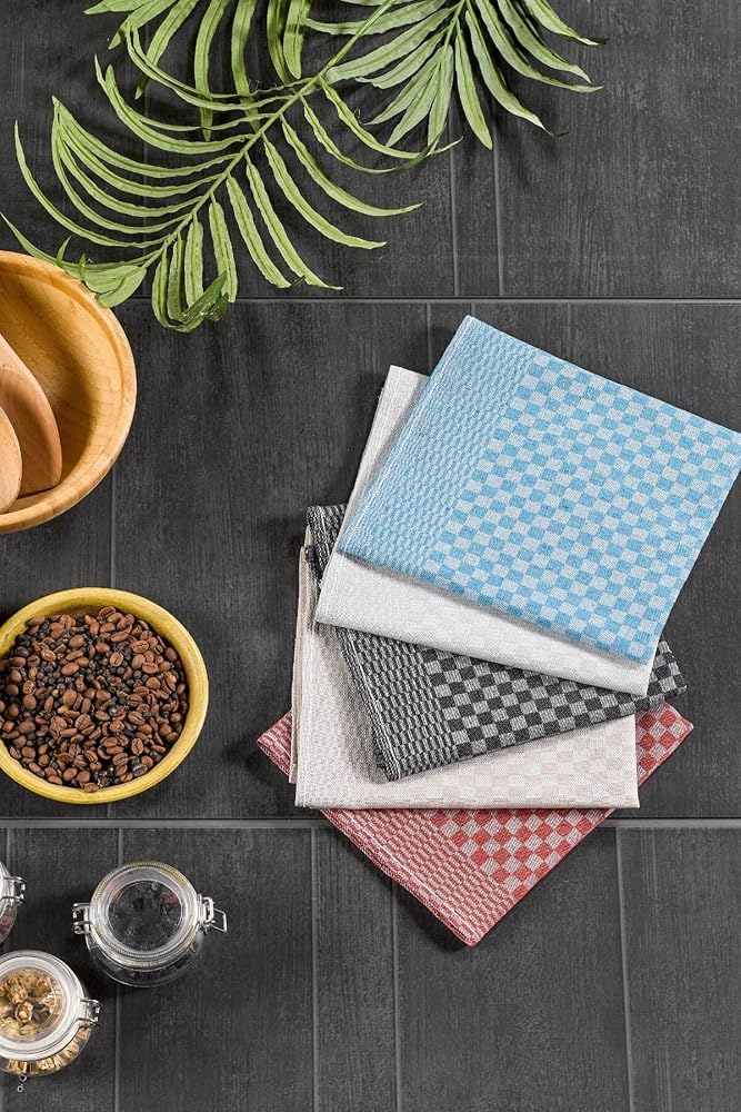 Mira Home 6'lı Mutfak Kurulama Bezi 45x65 cm Pötikare Desen (Renkli)