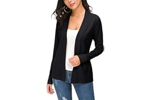 EXCHIC Femmes Manches Léger Manches Longues Devant Ouvert Tricoté Cardigan Gilets