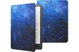MoKo Case for 6.8" Kindle Paperwhite (11th Generation-2021) and Kindle Paperwhite Signature Edition, Lightweight Shell Cover with Auto Wake/Sleep for kindle Paperwhite 2021 E-Reader, Blue Starry Sky
