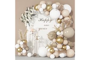 Kit Guirlande Ballon Café Abricot, 125pcs Abricot Arche Ballon, Ballon Double Couche Beige Brun Abricot, Arche Ballon de Marron pour Anniversaire Mariage Baby Shower Graduation Fête Décoration