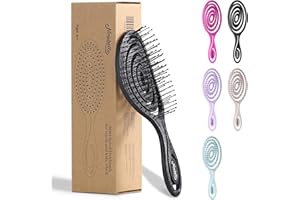 Ninabella Cepillo Pelo Antitirones - Cepillo Pelo Sin Tirones Tamaño Compacto de Viaje y Niños - Cepillo Pelo Antirotura Plástico Reciclado - Cepillo Pelo Rizado Liso Ondulado