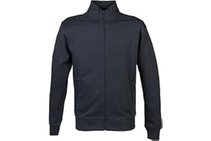 Niscioma Felpa da Lavoro Uomo Zip Intera - Felpe Senza Cappuccio Tinta Unita Stampabili, Maglia Tuta Non Felpata Misto Cotone, Collo a Lupetto Zip Corta, Modello Geo