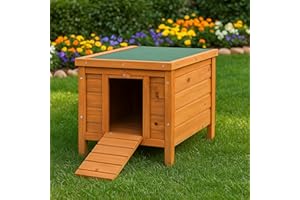 Pet Vida Wooden Pet Rabbit House Hutch, Guinea Pig Animal Outdoor Hide