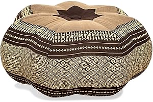 ‎LIVASIA Livasia Meditationskissen Stern groß, Yogakissen mit Kapok, Pouf, Bodenkissen sternförmig Yoga Zen Meditation, Zafukissen Garten Balkon, Sitzkissen handgefertigt Ø 40x20cm