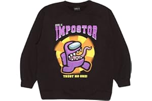 Popgear Among Us Trust No One Boys & Girls Crewneck Sweatshirt Black Felpe alla Moda Bambini e Ragazzi