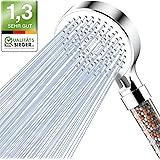 Magichome Soffione Doccia Anticalcare, 5 Getti Spray Alta Pressione con Filtrazione a 3 Strati e Pietre Aggiuntive, Bianco