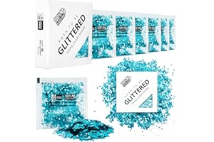 BORN TO BE GLITTERED BY SUSTAINABLE BITCH Born To Be Glittered - Purpurina para Maquillaje y la Cara en Polvo - Libre de Plástico - Biodegradable - Perfecto para Cuerpo Cara Uñas - Festivales y Fiestas - Color Azul - Blue Waves