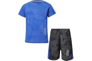Jowowha Kinder Sport Kleidung Set Jungen Mädchen Sports Trikots Ärmellos/Kurzarm T-Shirt und Shorts Sport Trainingsanzug Fussball Basketball Kleidung