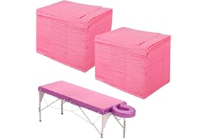 JOYMAXJOY Draps de lit jetables, 80 pièces de massage en tissu non tissé doux pour table de massage, protection pour salon de beauté, spa, massage, hôtels, esthéticienne, 180 x 80 cm (rose, 80 pièces)