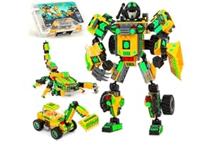 Jitterygit Mech Robot Super Hero Action Figure Xmas Gift Toy Set, Best STEM Building Creative Bricks For Birthday Space Army Warrior For Kids Boys Girls 6 7 8 9 10 Year Old