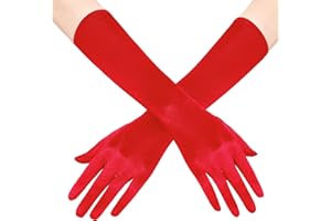 Coucoland Damen Handschuhe Satin Classic Opera Fest Party Audrey Hepburn Handschuhe 1920s Handschuhe Damen Lang Kurz Elastisch