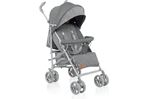 LIONELO Cochecito de bebé de Irma de hasta 15 kg, ligero y moderno, con función reclinable, plegable, ruedas grandes de 6 pulgadas, cesta grande, bolsa, mosquitera