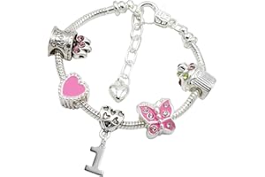 Jewellery Hut Girl's Silver Plated Birthday Charm Bracelet with Gift Box - Ages 1-11 Available
