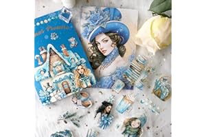 Adesivi per Scrapbooking Accessori Kit Natale Washi Stickers Ta Merry PET Clear Sticker Book 20 Fogli Bullet Journaling Adesivi Decorativi per Album Fai da te(Christmas Series 3)