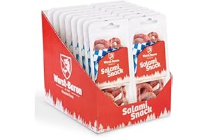 ‎PIKANTEN WURSTBARON® - Salami Mini Brezn - Original Wurst Snack Jalapeño Brezeln aus Bayern - Karton mit 16x 50g (800g) - Snackbox Sticks