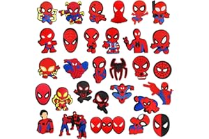 EGEKTBH 30Pcs Superhero Shoe Charms, The Avengers/Spider ManShoe Decoration Accessories for Shoe Clog Sandals Bracelets for Child and Adults Birthday Party Favor Gifts
