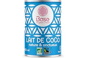 Lait de Coco BIO 17% mg 400ml | Sans Additifs |Sans OGM | Vegan | Equitable | Sans colorants | Curry | Dhal | Cuisine Asiatique | Cuisine Indienne | Smoothie | Origine Sri-Lanka | BASE ORGANIC FOOD