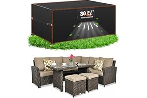 BOLEi Pokrowiec na meble ogrodowe, odporny na warunki zimowe, plandeka okryciowa z otworami wentylacyjnymi, tkanina Oxford 420D, wodoszczelna, odporna na deszcz, wiatroszczelna, pokrowiec ochronny na