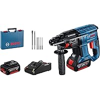 Bosch Professional 18V System Akku Bohrhammer GBH 18V-21 (Leerlaufdrehzahl 0-1,800 min-1, inkl. 2x GBA 18V 4.0Ah Akku…