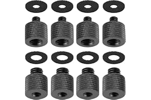 Frgyee 8 Pcs Adaptateurs de Filetage à Disque 1/4" à 3/8" pour Support de Microphone/Trépied D'appareil Photo