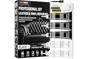 Endhokn Nera Kit di Riparazione Pelle, 3 Nero 2 Bianco Kit di Riparazione in Vinile per Riparare Graffi Tagli Strappi Fori Lacerazioni, per Sedili Auto Divani Giacche Borse Borsette Cinture Mobili