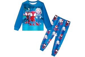 BERHANGO Spidey Pyjamas Spider Pjs Boys Morales Nightwear Cartoon Spide Man Pjs Set Sleepwear 2-10 Years
