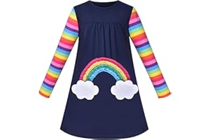 Sunny Fashion Vestido para niña Manga Larga Navidad Monigote de Nieve Fiesta Fiesta 5-12 años