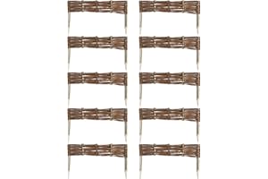 MC.SAMMLER 10 x Weide Beeteinfassung 16 Größen ( Höhe: 10 cm Länge: 60 cm ) Weidenzaun Rasenkante aus Weidengeflecht - Garten Beetbegrenzung für Blumen und Gemüse - Steckzaun mit Buchepflöcken für Weg-Abgrenzung