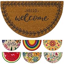 Tapis D'entrée Demi-lune Arc-en-ciel - Ultra Absorbant Et Antidérapant - Lavable En Machine - 40x80 Cm