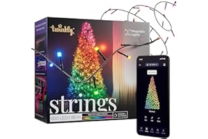 Twinkly Strings 600 LED RGB, Bande LED Intérieur et Extérieur, Lumières LED Smart Multicolores, Compatible avec Alexa et Google Home, IP44, Contrôlée Par App, Fil Noir, 48m