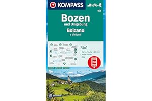 KOMPASS Wanderkarte 154 Bozen und Umgebung / Bolzano e dintorni 1:25.000: 3in1 Wanderkarte, mit Aktiv Guide inklusive Karte zur offline Verwendung in der KOMPASS-App. Fahrradfahren. Skitouren.