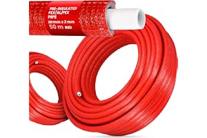 Förisolerat PEX/AL/PEX-rör polyetenhölje starkt hållbar 20 x 2 mm röd 50 m vattenförsörjningsvärmesystem
