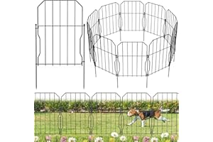 WELDUN Metal Garden Fence, Total 310CM(L) × 41CM(H), 10 Pack Dog Fencing, Decorative Fences Garden Flower Bed and Animal Barrier, for Rabbit Dog Yard Patio Outdoor Decor