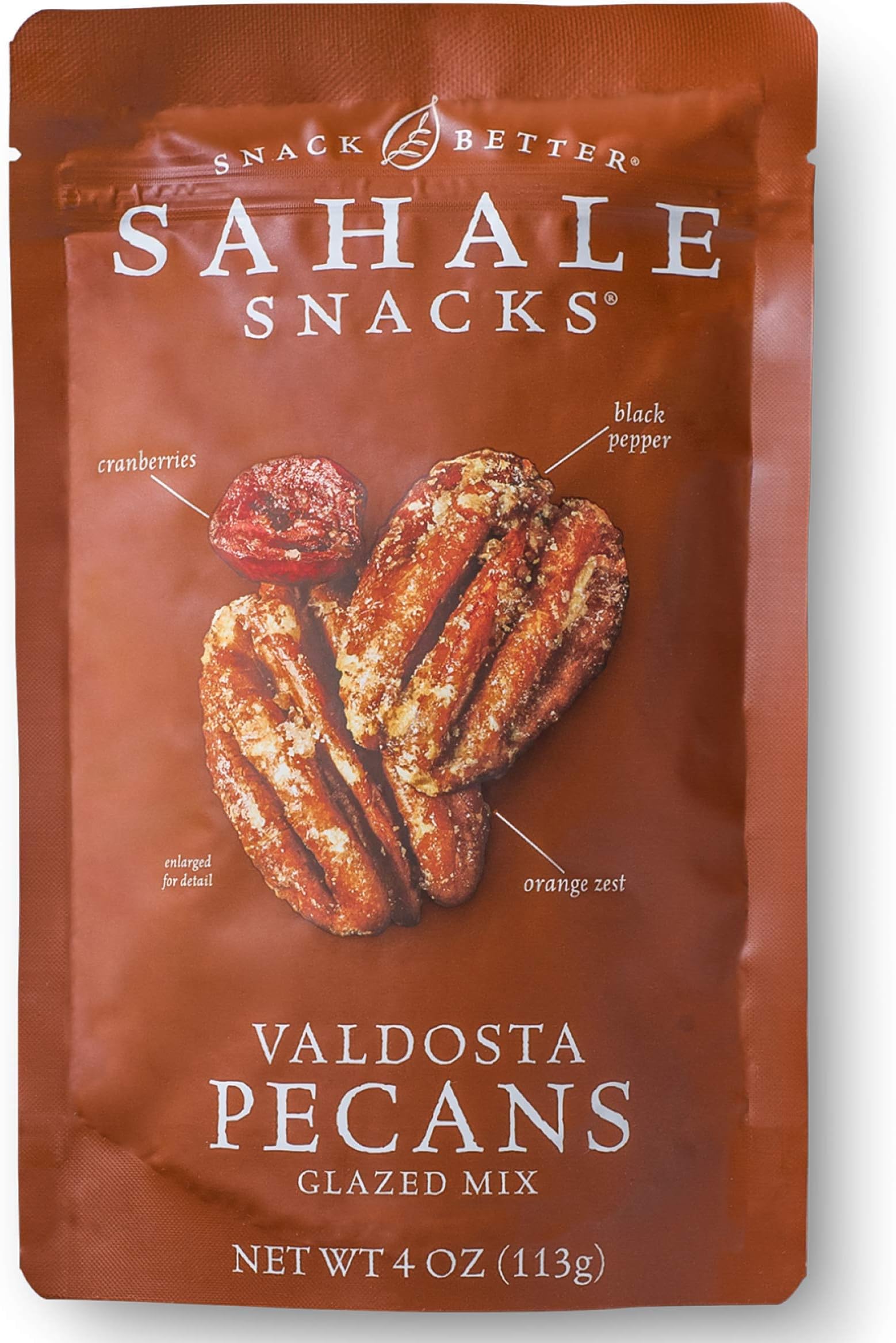 Sahale Snacks Valdosta Pecans Glazed Mix, 4 oz, Pack of 6 – Nut Snacks in a Resealable Pouch, No Artificial Flavors, Preservatives or Colors, Gluten- Snacks