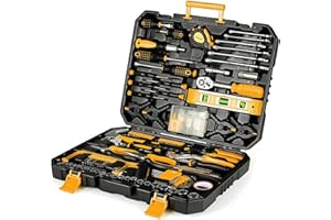 TLGREEN Werkzeugkoffer Gefüllt 198tlg Werkzeugkasten Haushalts Werkzeug Set mit Ratsche Steckschlüsselsatz Schraubenzieher Universal Werkzeug-Sets