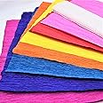 Crownkraft Wrinkled Crepe Paper for DIY Flower Making and Wrapping (Assorted, 50 x 50 cm) - Pack of 10 Sheets